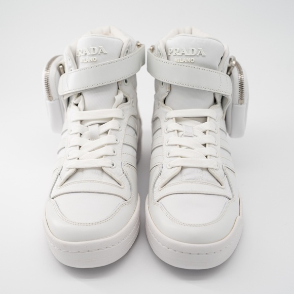 Size US11 - adidas x Prada Forum High White Re-Nylon 2TG193 Sneakers - Picture 2 of 16